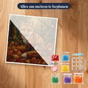 Rode vos tussen herfstbladeren – pakket klaar om te beginnen
