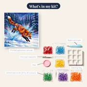 Leaping Fox in Winter Snow – kit contents