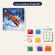 Volpe Rossa che Salta nella Neve – contenuto del kit