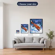 Leaping Fox in Winter Snow – available sizes