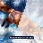 Renard bondissant dans la poudreuse – gros plan des diamants