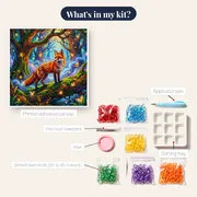 Misty Forest Fox with Fireflies – kit contents
