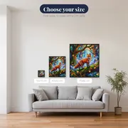 Misty Forest Fox with Fireflies – available sizes