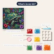Emerald Tortoise in Tropical Bloom – kit contents