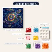 Mandala-Schildkröte im tiefblauen Sternenmeer – Inhalt des Sets