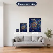 Mandala Shell Sea Turtle in Cosmic Blue – available sizes