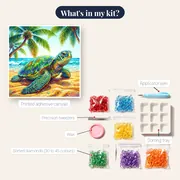 Emerald Turtle on Golden Beach – kit contents