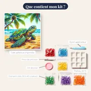 Tortue Émeraude sous les Palmiers – contenu du kit