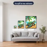 Tartaruga Verde sulla Spiaggia Tropicale – misure disponibili