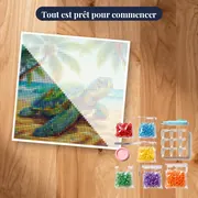 Tortue Émeraude sous les Palmiers – kit prêt à commencer