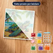 Tartaruga Verde sulla Spiaggia Tropicale – kit pronto per iniziare