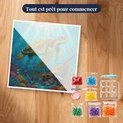 Tortue près d'une épave turquoise – kit prêt à commencer