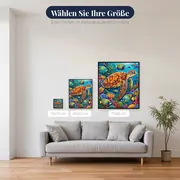 Bunte Panzerschildkröte im Korallenriff – verfügbare Größen