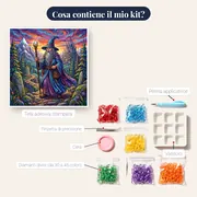 Mago errante sul sentiero di montagna – contenuto del kit