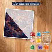 Dunkle Kleinstadt unter rotem Sporenhimmel – Set bereit zum Loslegen