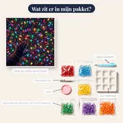 Hand reikt naar kerstverlichting – inhoud van het pakket