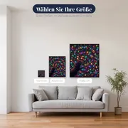 Dunkle Lichterkettenwand mit greifender Hand – verfügbare Größen