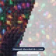 Parete di luci con mano nel buio – primo piano dei diamanti