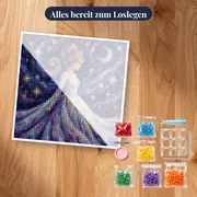 Prinzessin mit Duttfrisur im Sternenmeer – Set bereit zum Loslegen