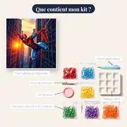 Héros arachnéen au coucher de soleil – contenu du kit