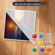 Spider-Man schwingt durch abendliche Häuserschluchten – Set bereit zum Loslegen