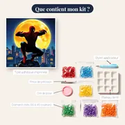Silhouette de super-héros sous la lune – contenu du kit