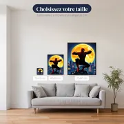 Silhouette de super-héros sous la lune – tailles disponibles