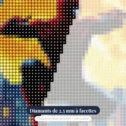 Silhouette de super-héros sous la lune – gros plan des diamants