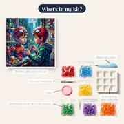 Boy in Spider Mask at Window – kit contents