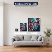 Garçon masqué et reflet dans la vitre – tailles disponibles