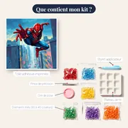 Spider-Man en plein saut urbain – contenu du kit