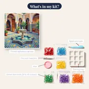 Moroccan Courtyard Fountain Mosaic – kit contents