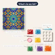 Eight-Pointed Star Mosaic in Turquoise – kit contents