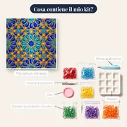 Stella Geometrica Islamica Turchese e Oro – contenuto del kit