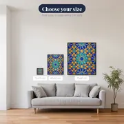 Eight-Pointed Star Mosaic in Turquoise – available sizes