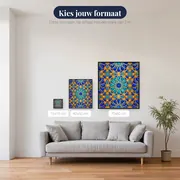 Islamitisch sterpatroon turquoise en goud – beschikbare formaten