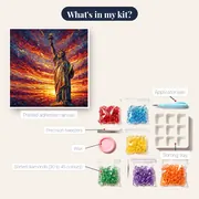 Statue of Liberty Geometric Sunset Mosaic – kit contents