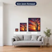 Vrijheidsbeeld in geometrisch avondlicht – beschikbare formaten
