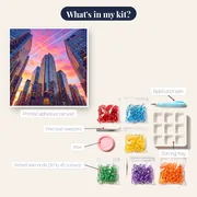 Skyscrapers From Below at Pink Dusk – kit contents