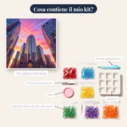 Grattacieli verso il cielo rosa – contenuto del kit