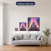 Skyscrapers From Below at Pink Dusk – available sizes