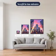 Grattacieli verso il cielo rosa – misure disponibili