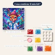 Piccola Renna Dottoressa dal Cappello Rosa – contenuto del kit