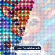 Cosmic Reindeer Doctor in Snow – diamond close-up