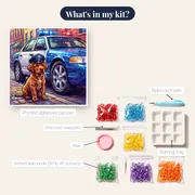 Police Pup Patrol Car Crystal Scene – kit contents