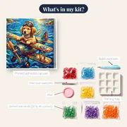 Golden Aviator Pup Over Ocean – kit contents