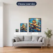 Golden Aviator Pup Over Ocean – available sizes