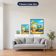 Yellow Construction Pup with Digger – available sizes