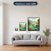 Vallée verdoyante à la rivière sinueuse – tailles disponibles