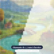 Vallée verdoyante à la rivière sinueuse – gros plan des diamants